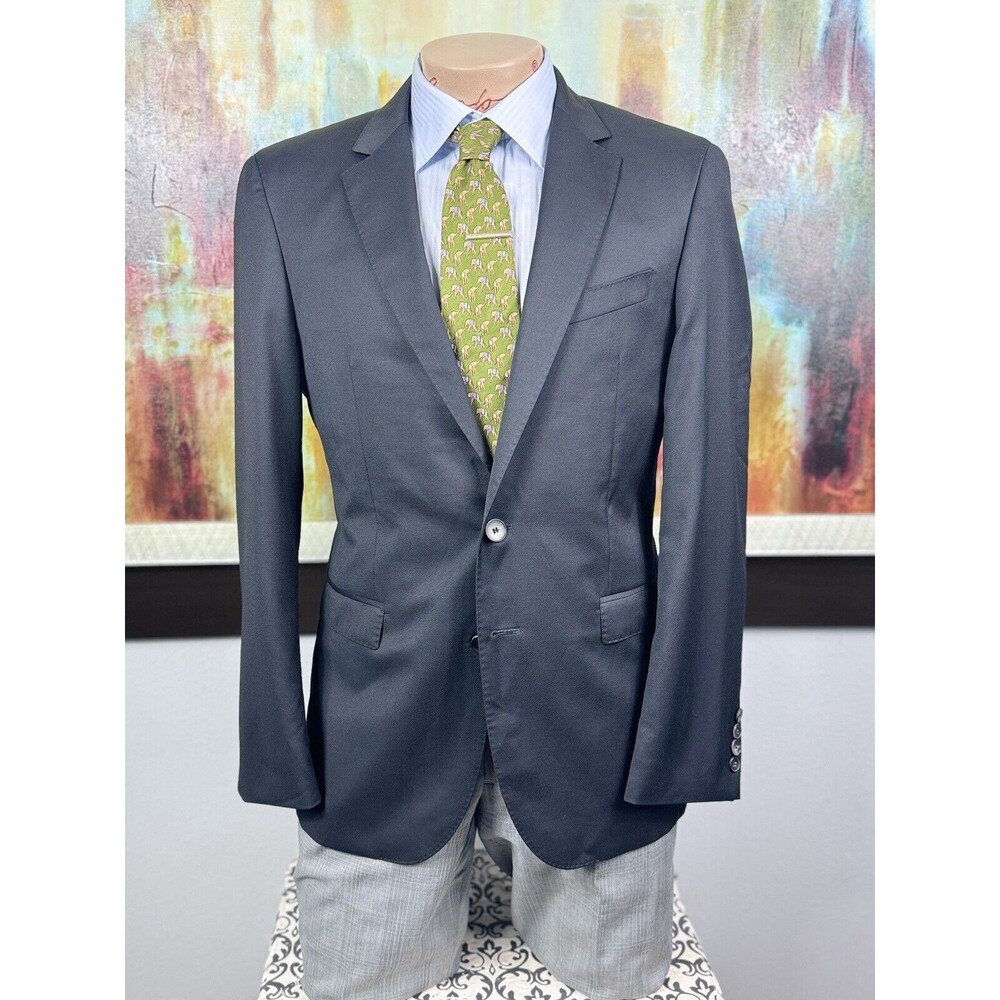 Hugo Boss Mens NWOT Black Italian Super 120’s Wool Blazer 38R MSRP $898